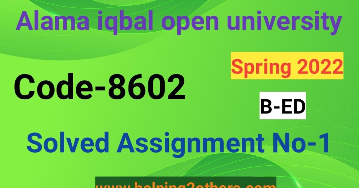 8602 solved assignment spring 2022